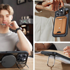 ESR CLASSIC HYBRID STAND HALOLOCK MAGSAFE & STAKLO OTPORNO IPHONE 16 PRO PROZIRNO/CRNO