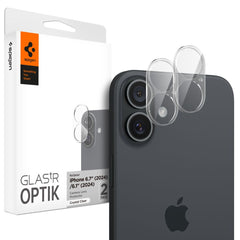 OCHRANNÉ TVRDENÉ SKLO PRE ŠOŠOVKU FOTOAPARÁTU SPIGEN OPTIK GLAS.TR CAMERA PROTECTOR 2-PACK IPHONE 16 / 16 PLUS CRYSTAL CLEAR