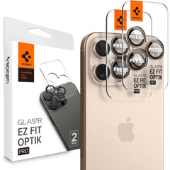 OCHRANNÉ TVRDENÉ SKLO PRE ŠOŠOVKU FOTOAPARÁTU SPIGEN OPTIK PRO GLAS.TR ”EZ FIT” CAMERA PROTECTOR 2-PACK IPHONE 16 PRO / PRO MAX DESERT TITANIUM