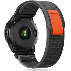 NYLONSKI REMEN ZA GARMIN 26MM FENIX 3 / 5X / 3HR / 5X PLUS / 6X / 6X PRO / 7X HEYBAND NYLON CRNA / NARANČASTA