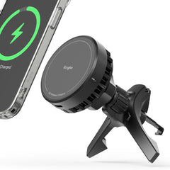 DRŽIAK TELEFÓNU DO AUTA S BEZDRÔTOVÝM NABÍJANÍM RINGKE PELTIER QI2 MAGNETIC MAGSAFE VENT CAR MOUNT WIRELESS CHARGER 15W BLACK