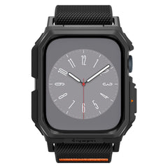REMIENOK S OCHRANNÝM PUZDROM NA APPLE WATCH 4 / 5 / 6 / 7 / 8 / 9 / SE 44 / 45 MM SPIGEN LITE FIT ”PRO” MATTE BLACK