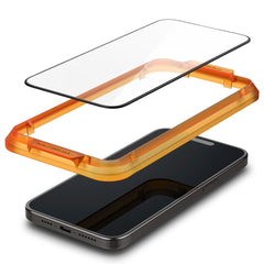 TVRĐENO STAKLO SPIGEN ALM GLASS FC 2-PACK IPHONE 15 CRNA