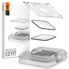 2X TVRDENÉ SKLO NA APPLE WATCH 45 MM SPIGEN PROFLEX ”EZ FIT” 2-PACK CLEAR