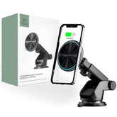 DRŽAČ TELEFONA ZA AUTO S BEŽIČNIM NAPAJANJEM TECH-PROTECT A2 MAGNETSKI MAGSAFE DASKA DRŽAČ AUTOMOBILSKI BEŽIČNI PUNJAČ 15W CRNI