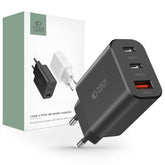 SIEŤOVÁ NABÍJAČKA NA MOBIL A TABLET TECH-PROTECT C30W 3-PORT NETWORK CHARGER PD30W/QC3.0 BLACK