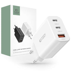 SIEŤOVÁ NABÍJAČKA NA MOBIL A TABLET TECH-PROTECT C30W 3-PORT NETWORK CHARGER PD30W/QC3.0 WHITE