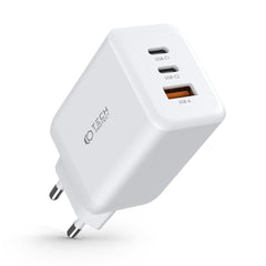 SIEŤOVÁ NABÍJAČKA NA MOBIL A TABLET TECH-PROTECT C65W 3-PORT NETWORK CHARGER PD65W/QC3.0 WHITE