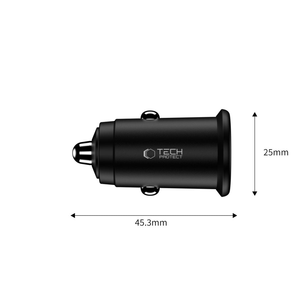 TECH-PROTECT CC02 2-PORT CAR CHARGER PD35W/QC3.0 BLACK TECH-PROTECT CC02 2-PORT CAR CHARGER PD35W/QC3.0 BLACK