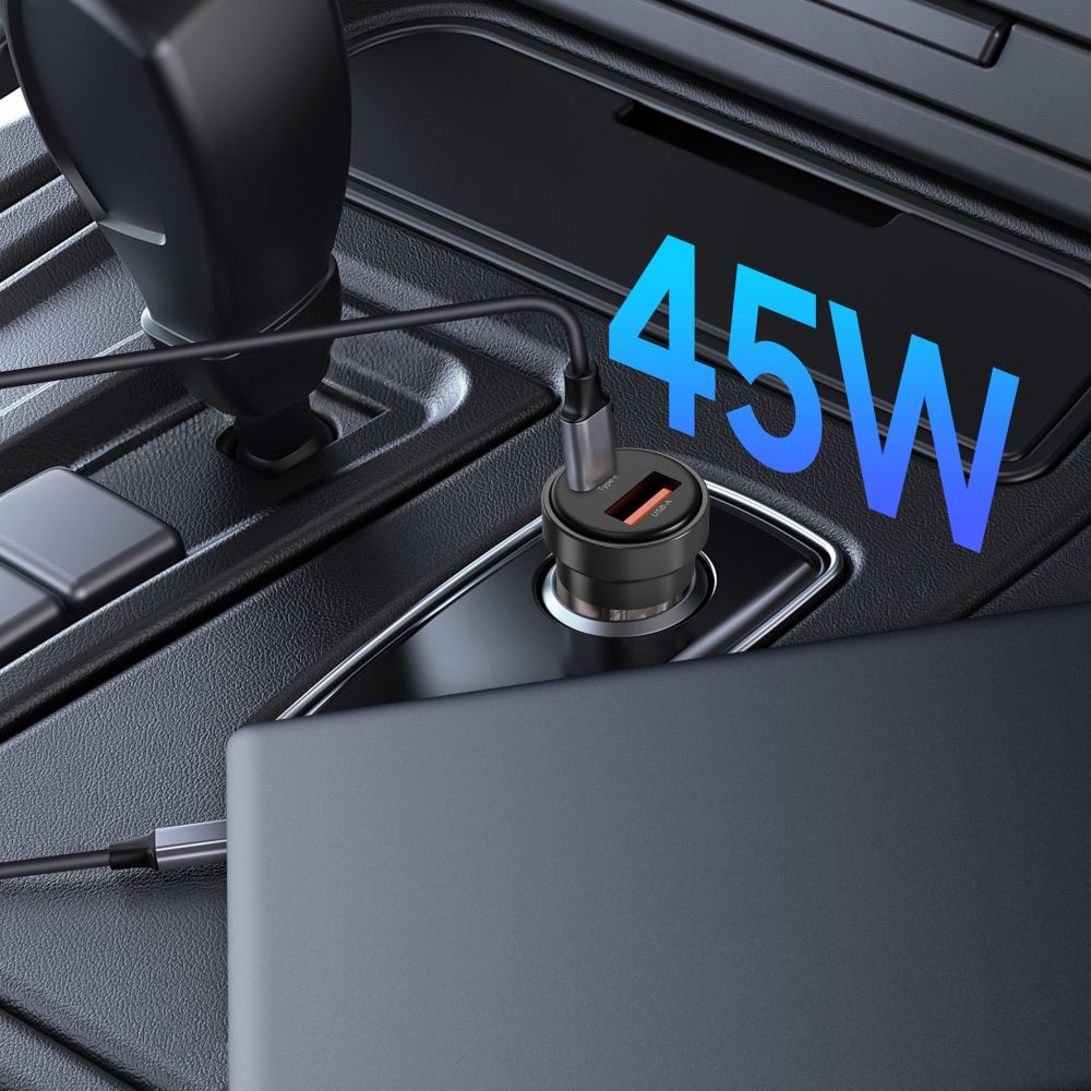 TECH-PROTECT CC03 2-PORT CAR CHARGER PD45W/QC3.0 BLACK TECH-PROTECT CC03 2-PORT CAR CHARGER PD45W/QC3.0 BLACK