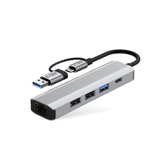 TECH-PROTECT HB03 HUB ADAPTER 5IN1 TYPE-C + USB2.0 + USB3.0 + RJ45 SVEMIRSKO SIVA