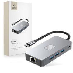 TECH-PROTECT HB05 HUB ADAPTER 9IN1 TYPE-C + USB2.0 + USB3.0 + HDMI 4K 60HZ + SD/TF + PD100W + RJ45 1000M SVEMIRSKO SIVA