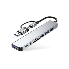 TECH-PROTECT HB06 HUB ADAPTER 9IN1 TYPE-C + USB2.0 + USB3.0 + SD/TF + AV3.5 SVEMIRSKA SIVA