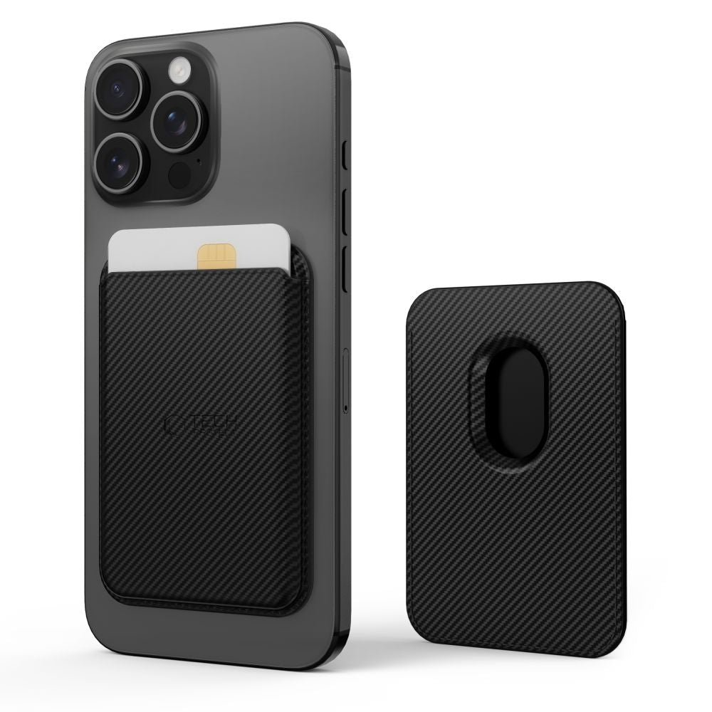 TECH-PROTECT MAGWALLET MAGSAFE UNIVERSAL MAGNETIC CARD HOLDER CARBON TECH-PROTECT MAGWALLET MAGSAFE UNIVERSAL MAGNETIC CARD HOLDER CARBON