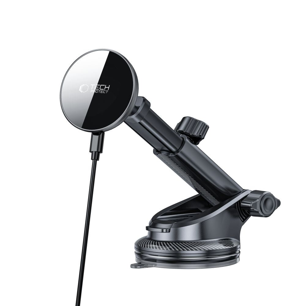 TECH-PROTECT MM15W-V10 MAGNETIC MAGSAFE DASHBOARD & VENT CAR MOUNT WIRELESS CHARGER 15W BLACK TECH-PROTECT MM15W-V10 MAGNETIC MAGSAFE DASHBOARD & VENT CAR MOUNT WIRELESS CHARGER 15W BLACK