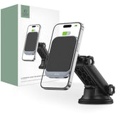 DRŽAČ TELEFONA ZA AUTO S BEZICNIM PUNJENJEM TECH-PROTECT MM15W-V2 MAGNETSKA MAGSAFE DASKA ZA AUTO S BEZICNIM PUNJENJEM 15W CRNA