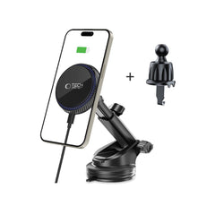 DRŽIAK TELEFÓNU DO AUTA S BEZDRÔTOVÝM NABÍJANÍM TECH-PROTECT MM15W-V4 MAGNETIC MAGSAFE DASHBOARD & VENT CAR MOUNT WIRELESS CHARGER 15W BLACK