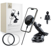 DRŽAČ TELEFONA ZA AUTO S BEŽIČNIM NAPAJANJEM TECH-PROTECT MM15W-V5 MAGNETSKA MAGSAFE NASTAVKA ZA TABLICU I VENTILACIJU S BEŽIČNIM PUNJAČEM 15W CRNA/CRNA