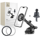 DRŽAČ TELEFONA ZA AUTO TECH-PROTECT N58 MAGNETSKA MAGSAFE MONTIRA NA TABLICU I VENTILACIJU CRNA