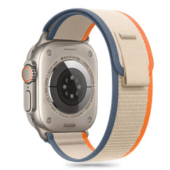 REMIENOK TECH-PROTECT NYLON STRIPE APPLE WATCH 6 / 7 / 8 / 9 / 10 / SE / ULTRA 1 / 2 (44 / 45 / 46 / 49 MM) CREAM/ORANGE