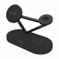 NABÍJACIA STANICA TECH-PROTECT QI15W-A41 3IN1 MAGNETIC MAGSAFE WIRELESS CHARGER BLACK