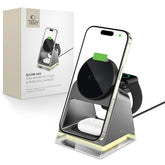 NABÍJACIA STANICA TECH-PROTECT QI15W-A43 3IN1 MAGNETIC MAGSAFE WIRELESS CHARGER BLACK