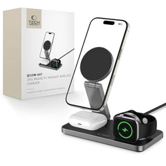 TECH-PROTECT QI15W-A47 3U1 MAGNETSKI MAGSAFE BEŽIČNI PUNJAČ CRNI