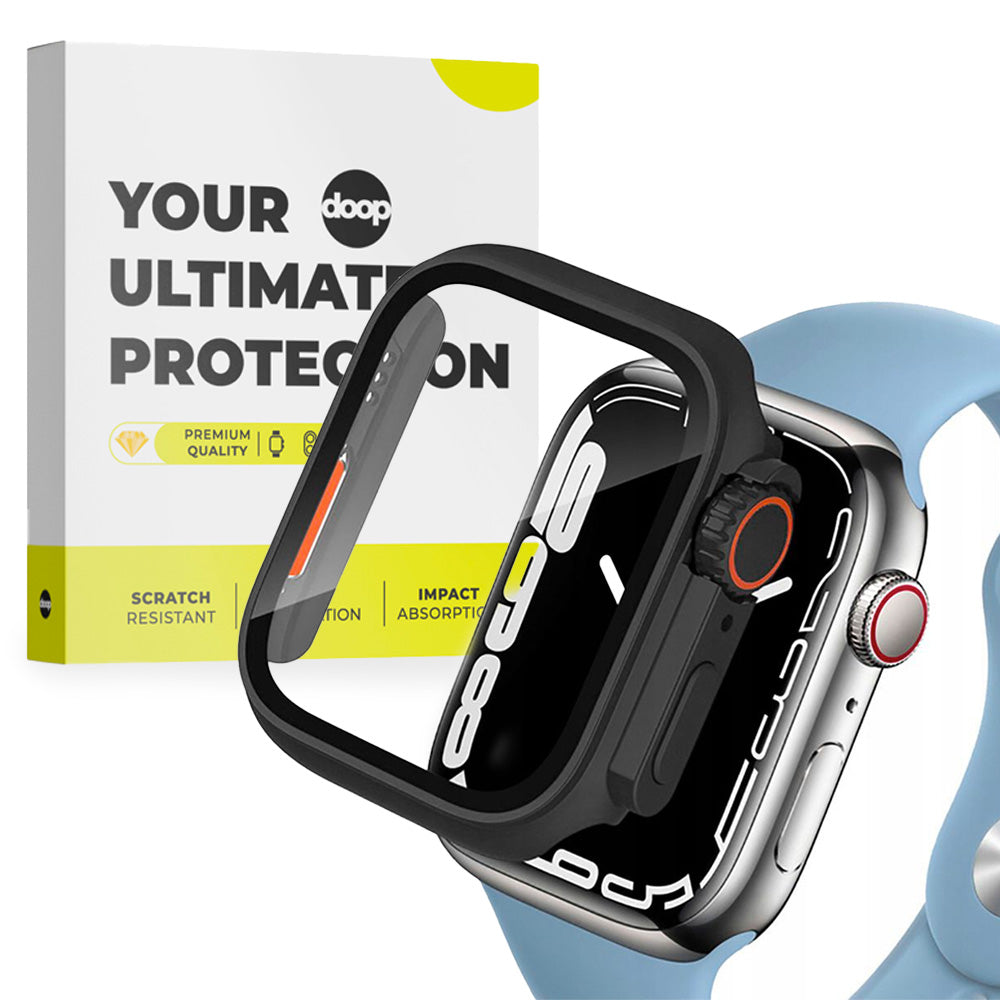 360° OCHRANNÉ PUZDRO NA APPLE WATCH 45 MM DOOP DEFENSE 360GUARD BLACK/ORANGE