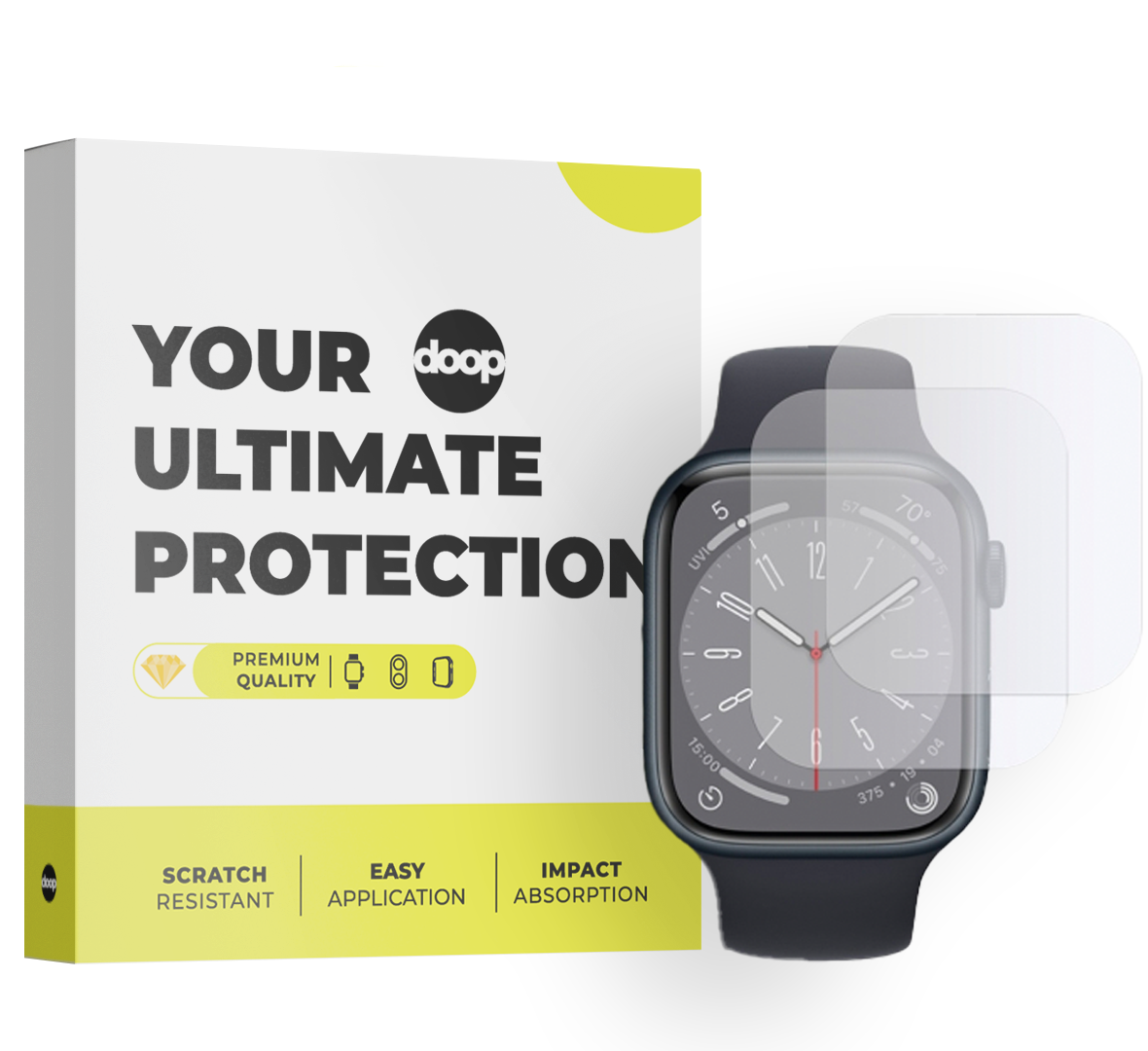 TVRĐE STAKLO ZA APPLE WATCH 44 / 45 MM DOOP HYDROFLEX PRO+ 2-PACK PROZIRNO
