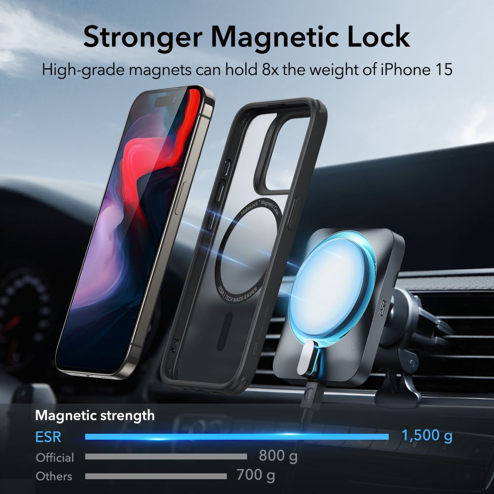  ESR CH HALOLOCK MAGSAFE IPHONE 15 PRO FROSTED BLACK