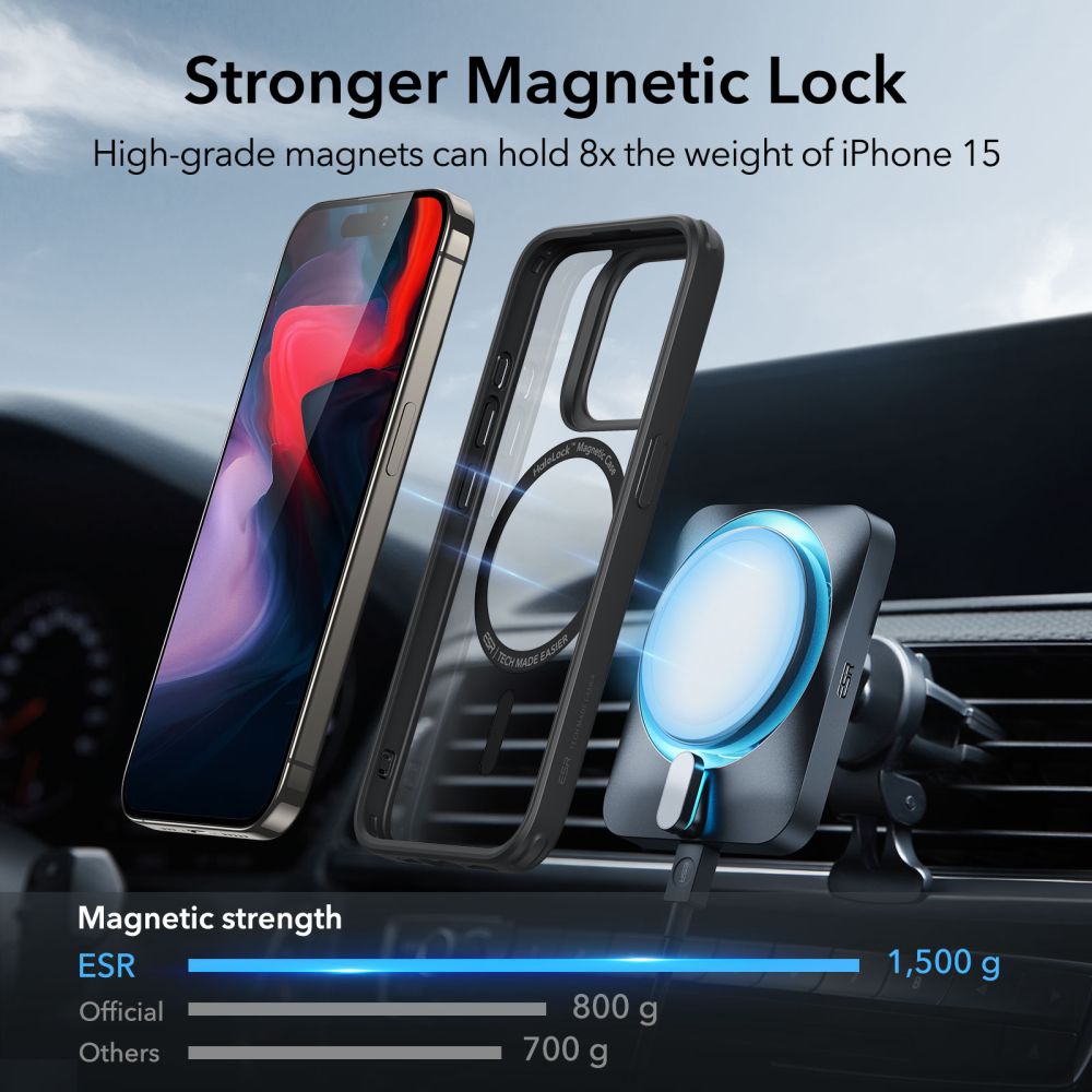 KRYT ESR CH HALOLOCK MAGSAFE IPHONE 15 PRO MAX CLEAR/BLACK