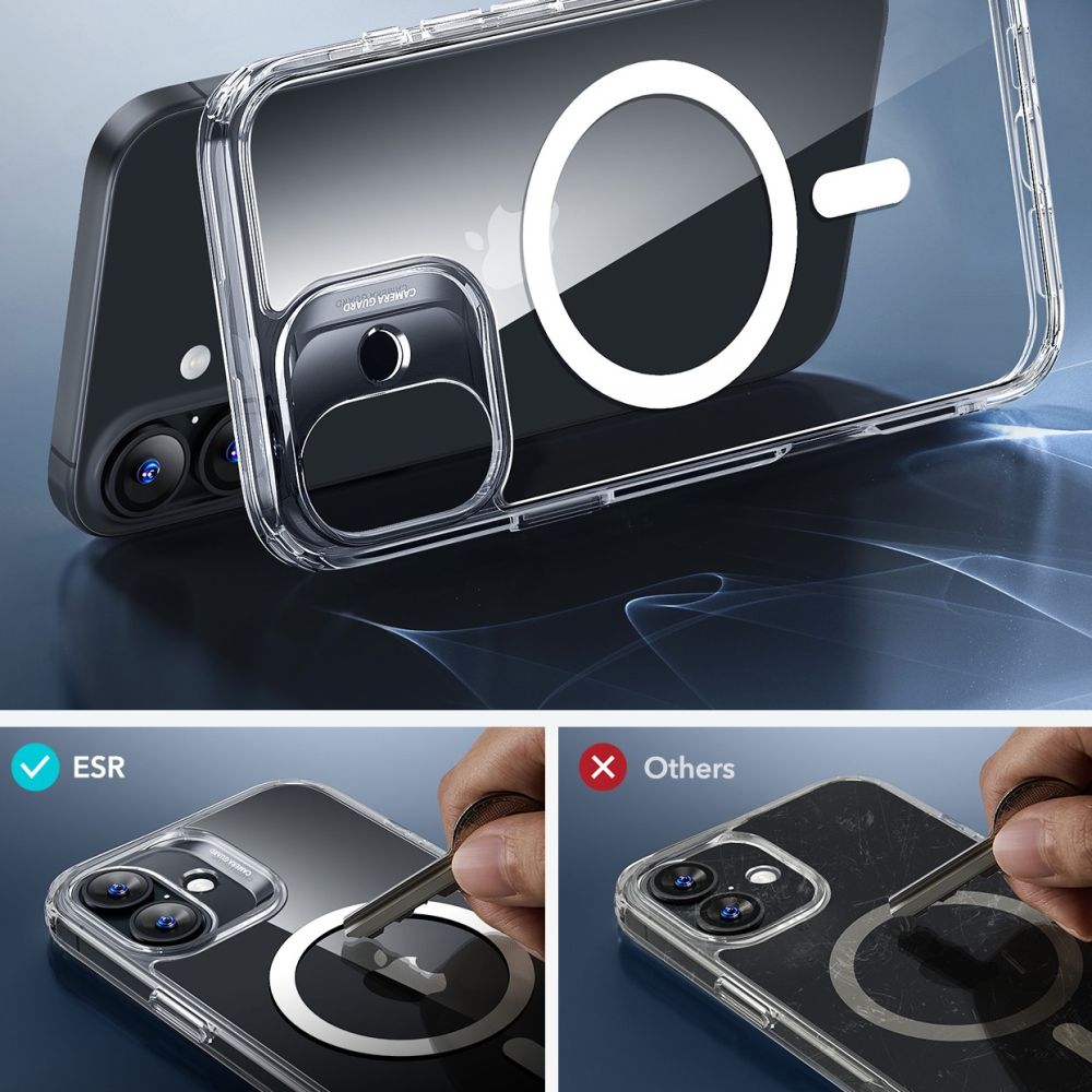 KRYT ESR CLASSIC HYBRID HALOLOCK MAGSAFE & TEMPERED GLASS IPHONE 16 CLEAR