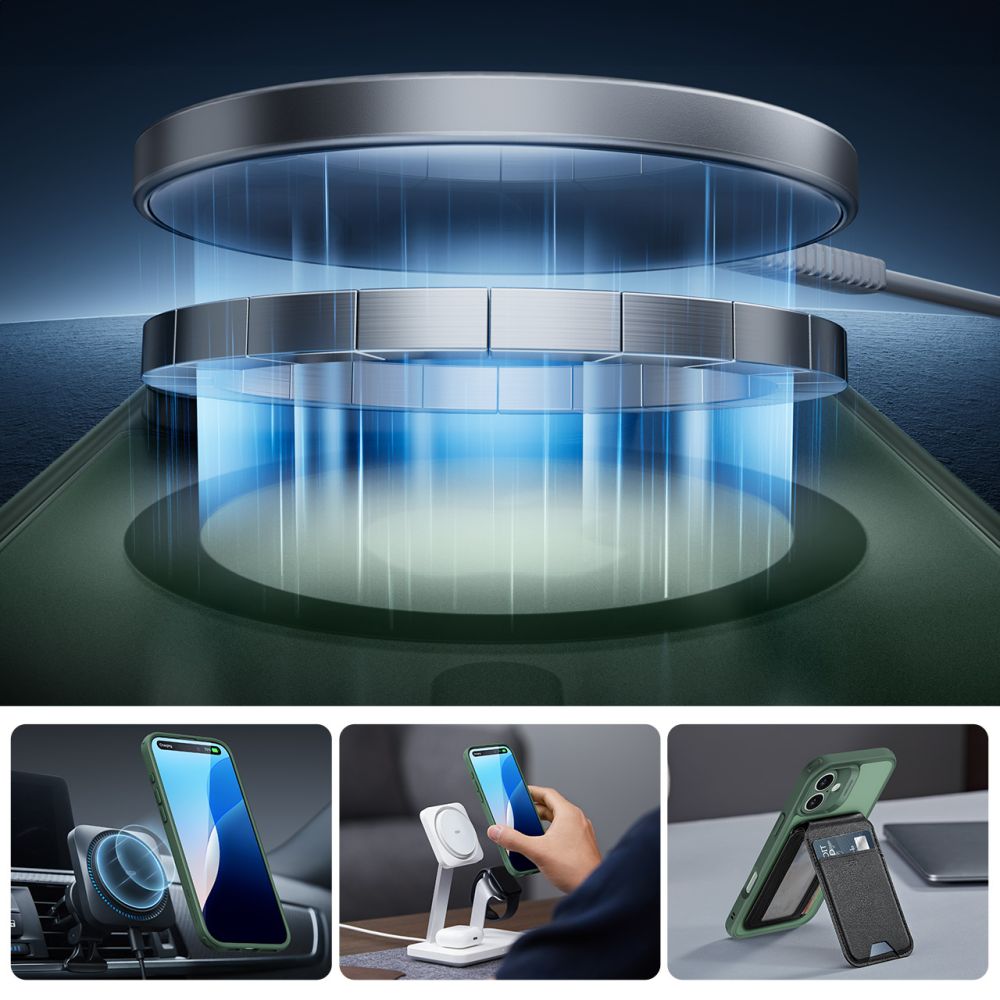  ESR CLASSIC PRO SET HALOLOCK MAGSAFE IPHONE 16 FROSTED GREEN