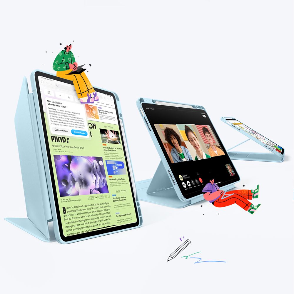 KRYT ESR FLIP HYBRID IPAD AIR 13” 1 / 2 / 2024-2025 SKY BLUE