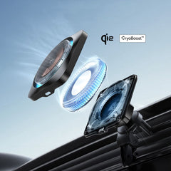 DRŽIAK TELEFÓNU DO AUTA S BEZDRÔTOVÝM NABÍJANÍM ESR HALOLOCK CRYOBOOST MAGNETIC MAGSAFE DASHBOARD & VENT CAR MOUNT WIRELESS CHARGER QI2 15W FROSTED ONYX
