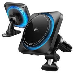 DRŽIAK TELEFÓNU DO AUTA S BEZDRÔTOVÝM NABÍJANÍM ESR HALOLOCK CRYOBOOST MAGNETIC MAGSAFE DASHBOARD & VENT CAR MOUNT WIRELESS CHARGER QI2 15W FROSTED ONYX