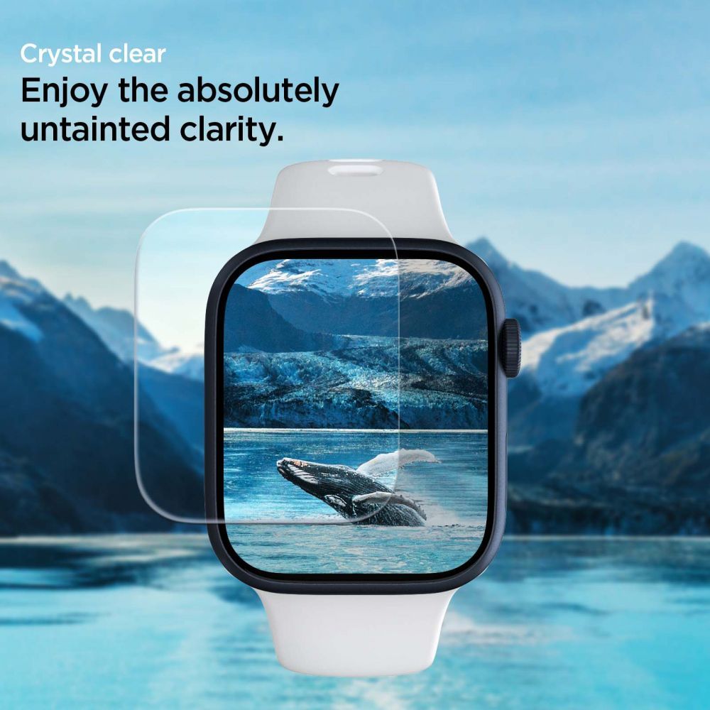 3X OCHRANNÁ FÓLIA NA APPLE WATCH 4 / 5 / 6 / 7 / 8 / 9 / SE 44 / 45 MM SPIGEN NEO FLEX 3-PACK CLEAR