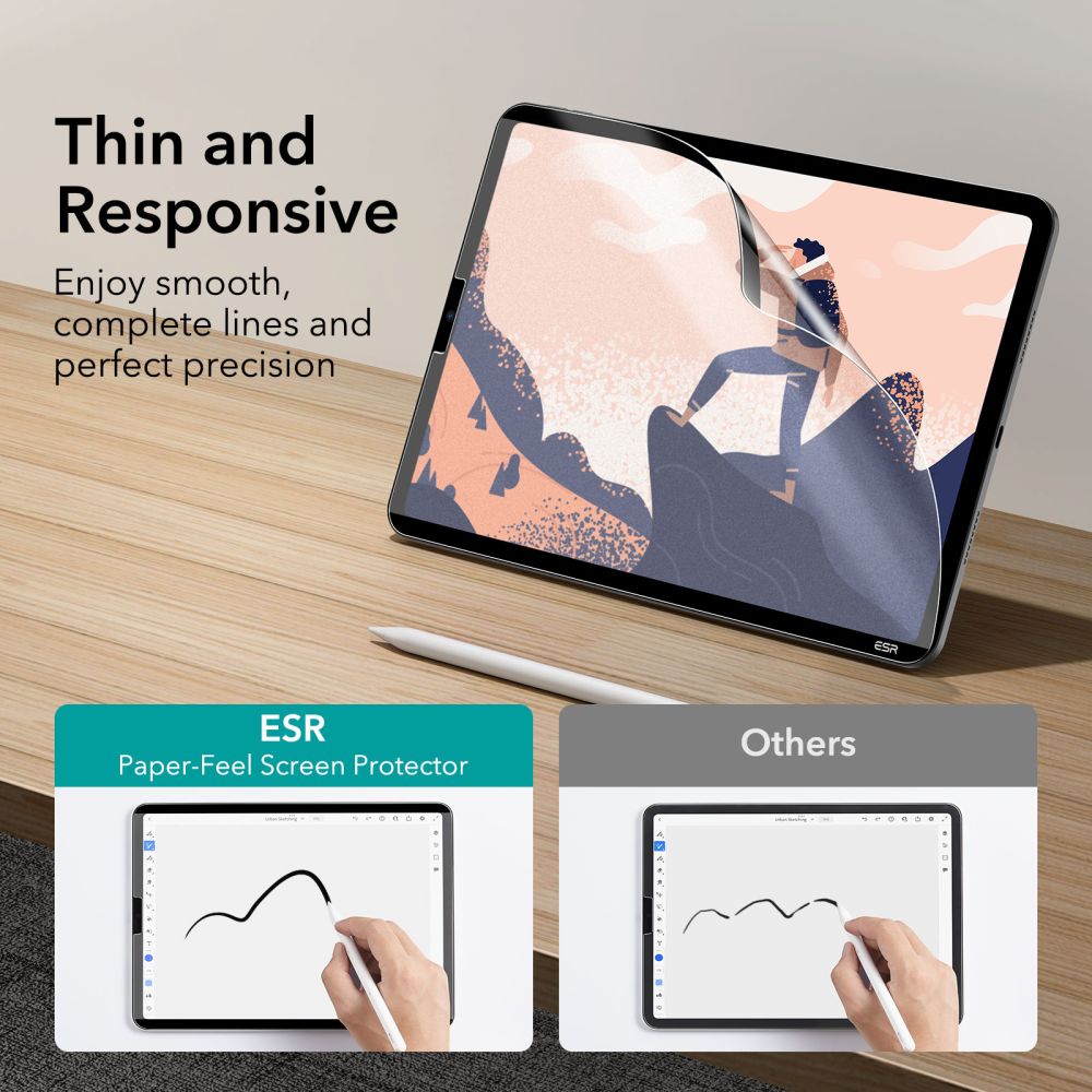 ZAŠTITNA  ESR PAPER FEEL MAGNETSKA IPAD AIR 10.9 4 / 5 / 6 / 2020-2024 / PRO 11 2 / 3 / 4 / 2020-2022 MATTE CLEAR