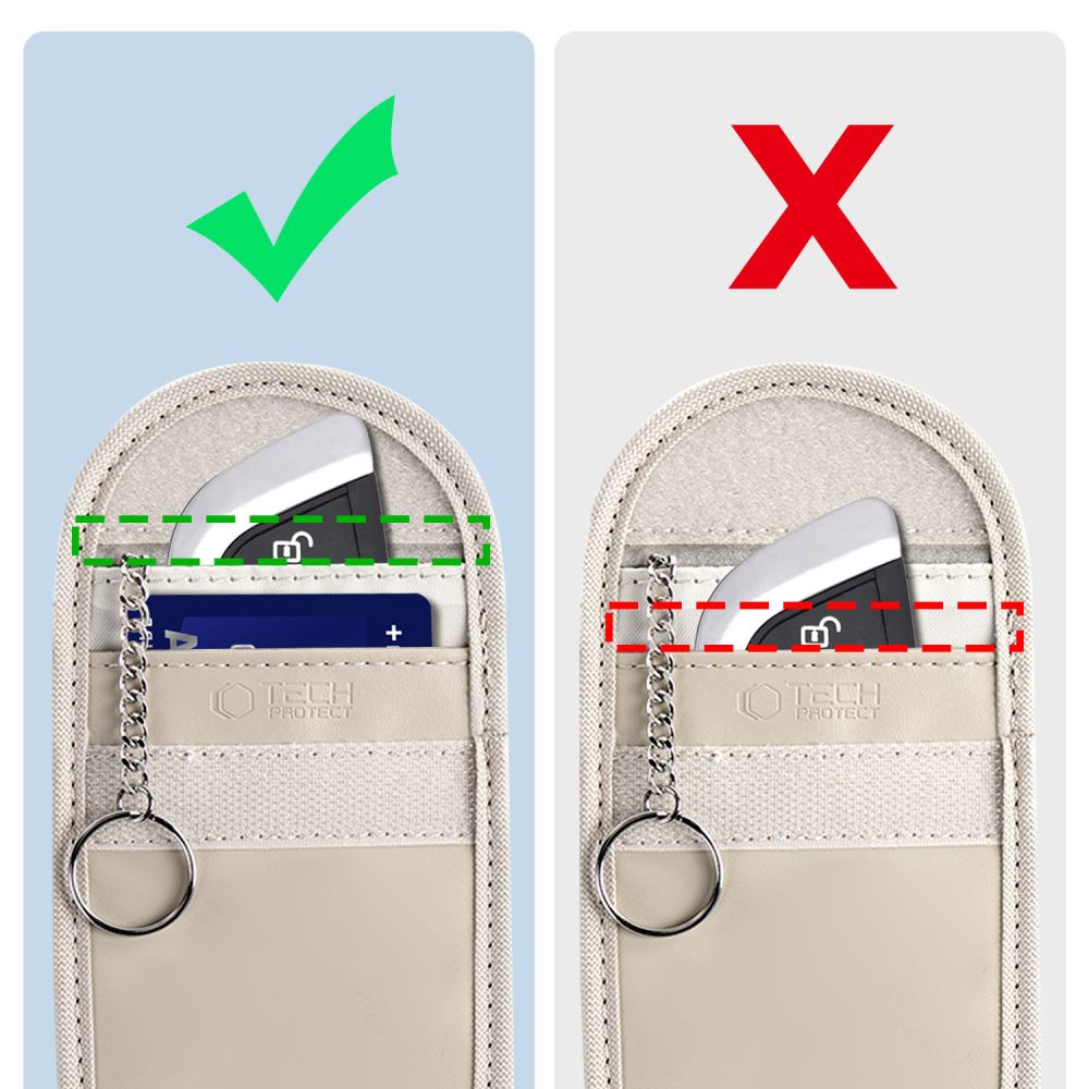 TECH-PROTECT KLR100 POUCH KEYLESS RFID SIGNAL BLOCKER CASE CAFFE LATTE