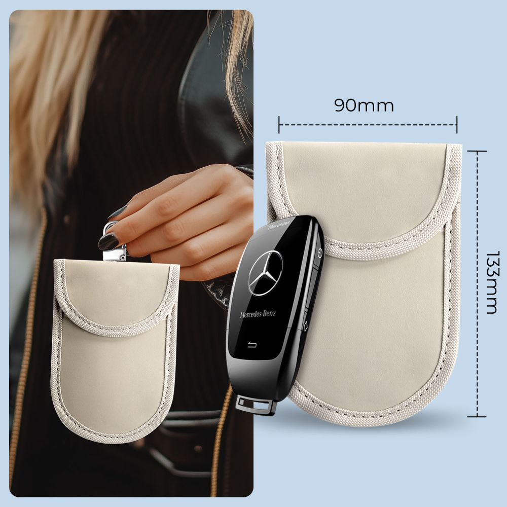 TECH-PROTECT KLR100 POUCH KEYLESS RFID SIGNAL BLOCKER CASE CAFFE LATTE
