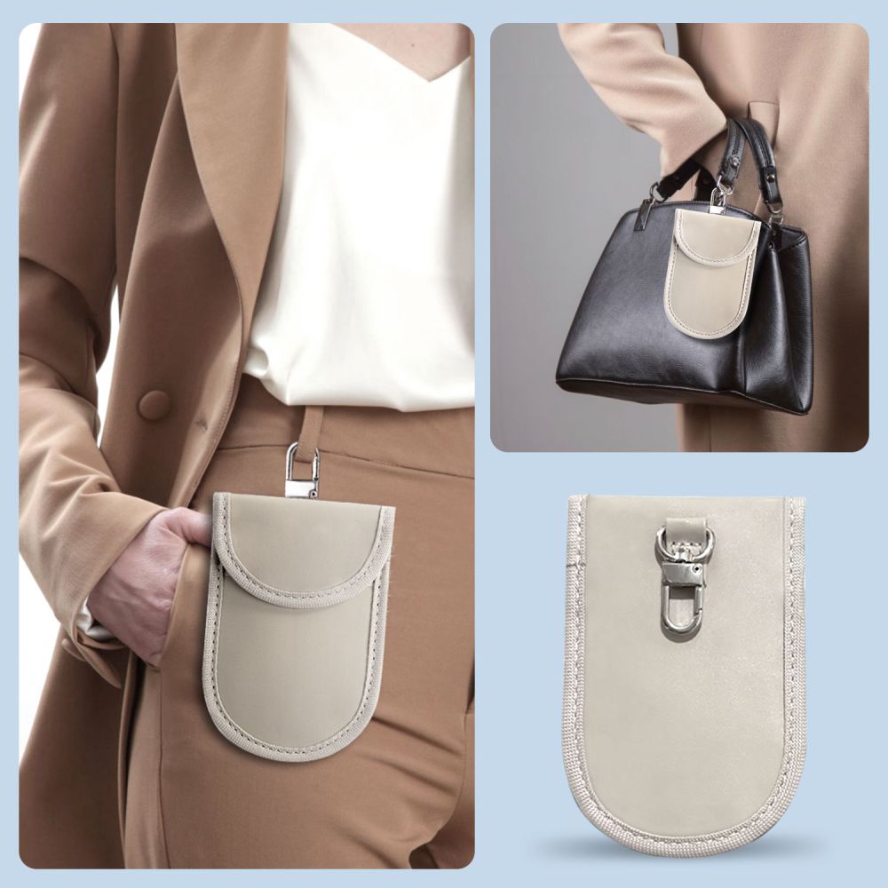 TECH-PROTECT KLR100 POUCH KEYLESS RFID SIGNAL BLOCKER CASE CAFFE LATTE