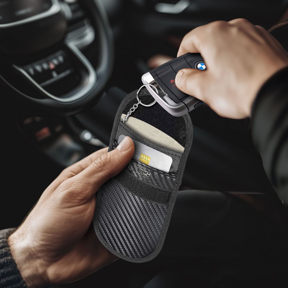 TECH-PROTECT KLR100 POUCH KEYLESS RFID SIGNAL BLOCKER CASE CARBON