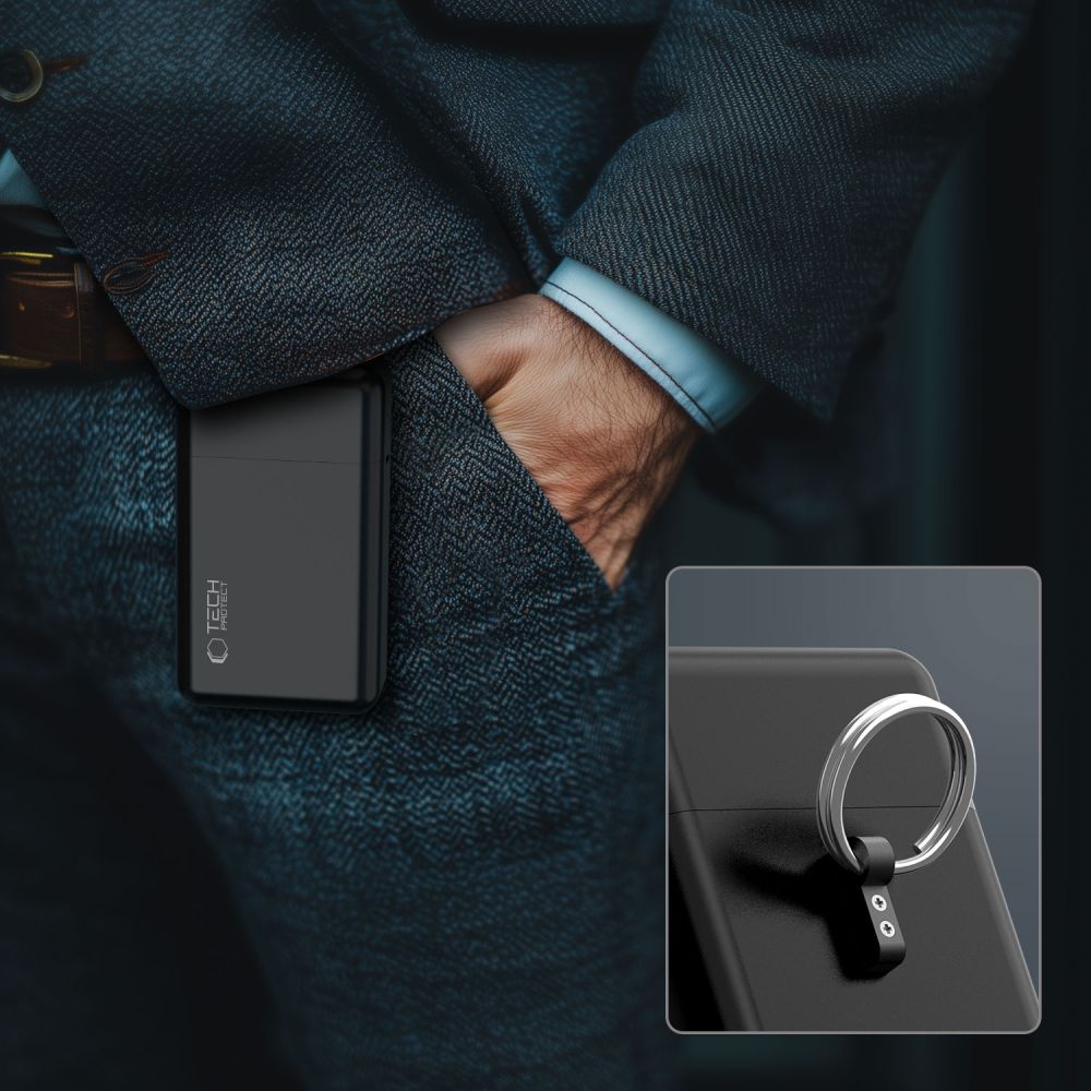 TECH-PROTECT KLR200 METAL KEYLESS RFID SIGNAL BLOCKER CASE BLACK