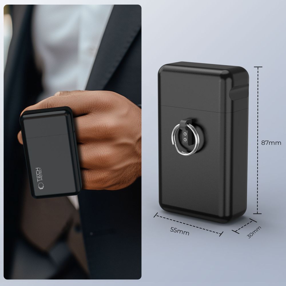 TECH-PROTECT KLR200 METAL KEYLESS RFID SIGNAL BLOCKER CASE BLACK