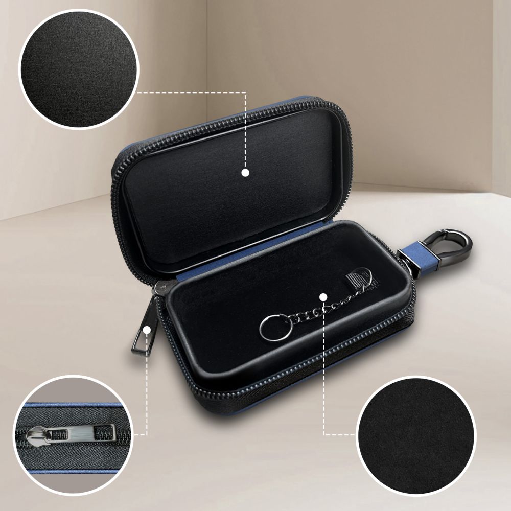 FARADAYA TECH-PROTECT KLR300  BEZKLJUČNI RFID SIGNAL BLOCKER TORBICA TAMNOPLAVA