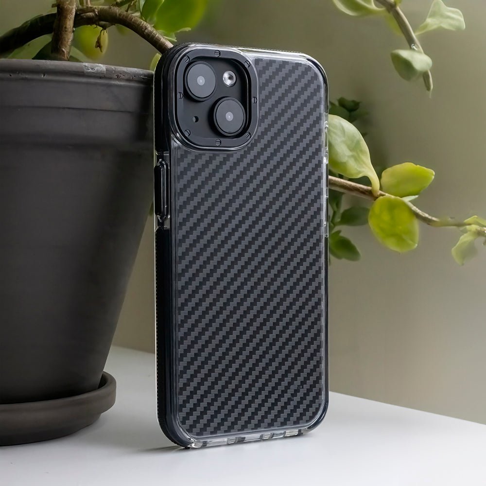 KARBÓNOVÝ KRYT NA IPHONE 15 HEYCASE ACRYLIC FIBER BLACK