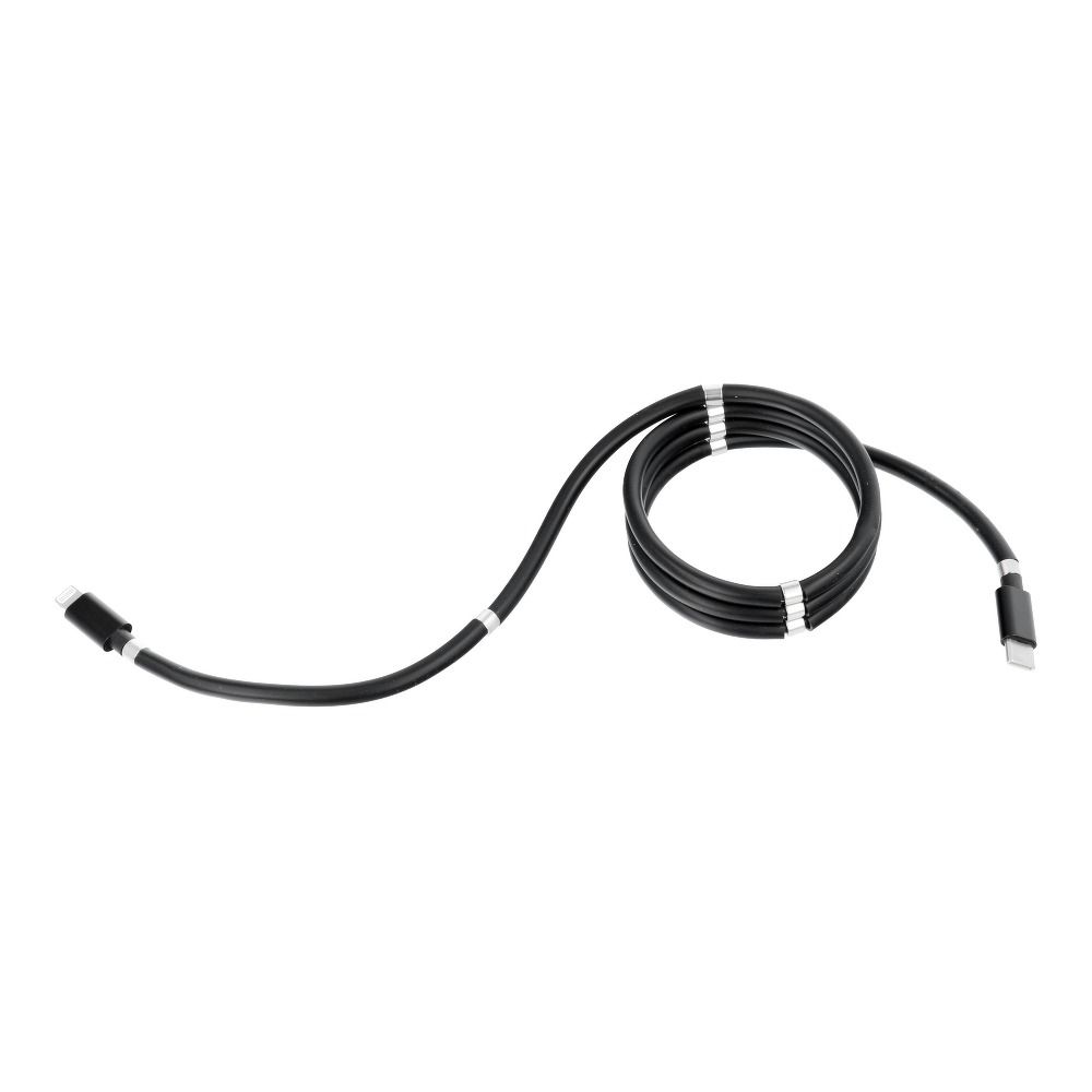 HEYCASE CABLE TYPE C FOR IPHONE LIGHTNING 8-PIN PD18W MAGNETIC 3A C673 BLACK 1M