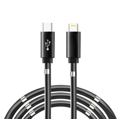 HEYCASE CABLE TYPE C FOR IPHONE LIGHTNING 8-PIN PD18W MAGNETIC 3A C673 BLACK 1M
