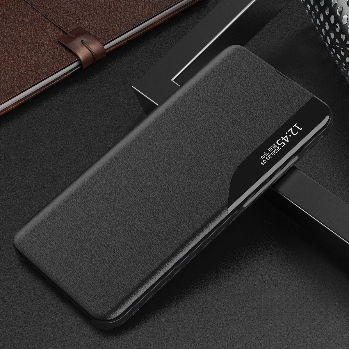 KNIŽKOVÝ KRYT NA XIAOMI POCO C65 / REDMI 13C HEYCASE SMART VIEW BLACK