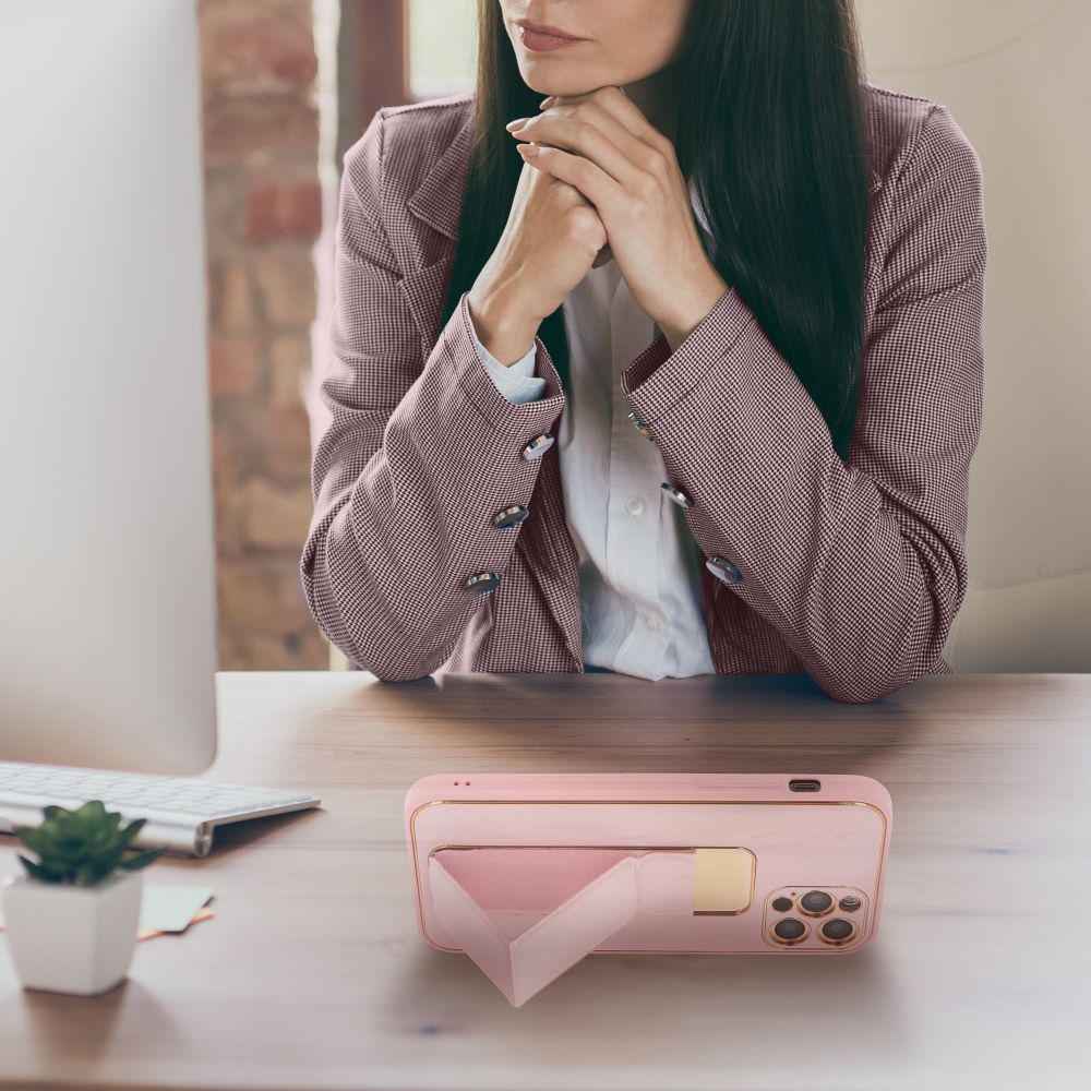 KRYT NA SAMSUNG S24 FE HEYCASE LEATHER STAND PINK